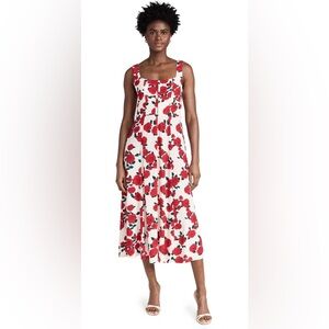 WAYF Floral Sleeveless Dress - Red and White XS
